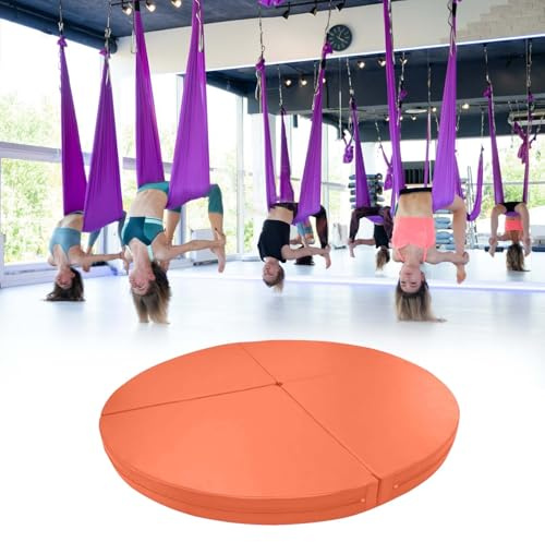 Pole Dance-matta, tjock halkfri mottagningsmatta för Air Ring and Pole Dance, rund och hopfällbar säkerhetsmatta för gym och hemmaövningar, matta