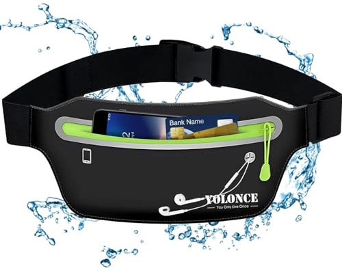 Ceinture Running Homme Femme, Sac Banane Sport Ultra Léger avec Poche Zippée, Porte Téléphone 6,8, Bande Réfléchissante, Trou Écouteurs, Ceinture Réglable pour Course, Marche, Vélo et Fitness