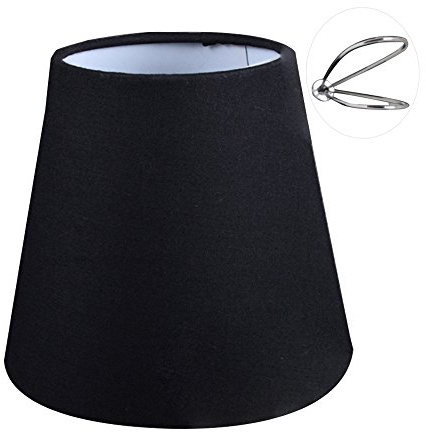 Eastlion 5.5 Clip en Tela Pantalla de Lámpara de Araña Pantalla de Lámpara de Mesa Pequeña,Negro