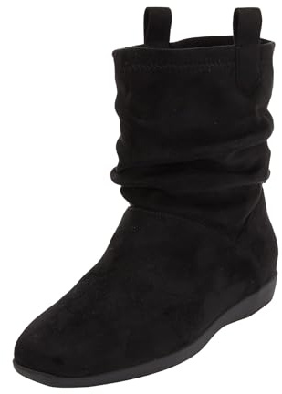 Comfortview Demy Slouch Bootie Short Ankle Boot Women's Winter Shoes (Wide Widths Available) - 11 W, Black (Wide Widths Available)