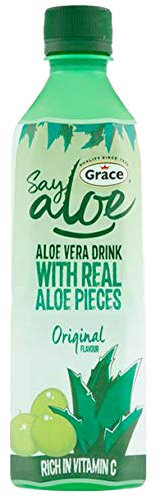 12 x 500ml Real Aloe Vera Pieces Drink Juice Vitamin C Mineral