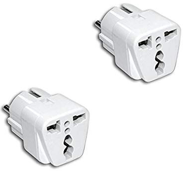 HeyNana - 2 Unidades Adaptador Enchufe Chino o Americano a Salida Enchufe Europeo - Español - Schuko con Toma de Tierra