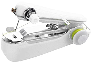 Tonsee Mini Nähmaschine Tragbare Handnähmaschine DIY Handheld Nähmaschine für Kleidung Vorhang DIY Reisenutzung Haushalt Kindertuch Gewebe (Weiß)