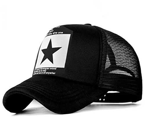 Cozyan Cappello Uomo Donna Cappelli Visiera Regolabile Cotone Casuale All'aperto Movimento Berretto Casuali Cappello Rapper Trucker (Bianco e Nero)