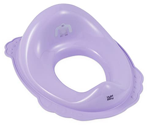 Hylat Baby Toilettensitz Kinder hilfreich beim Toilettentraining, für Mädchen und Jungen, solides Material, Antirutsch Gummi, Farbe:Lila, Motiv:Yeti, Marke:Hylat Baby