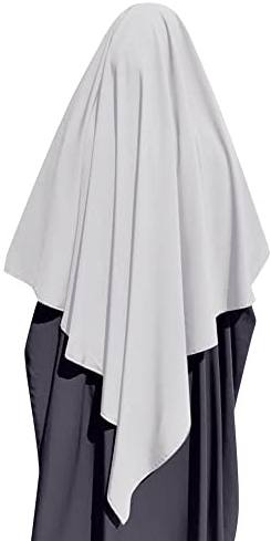 IDOPIP Khimar Kopftuch Damen Hijab Muslim Chiffon Dreieck Lang Burka Arabien Islamische Dubai Middle East Turban Schals NiqabKörperabdeckung Weiß
