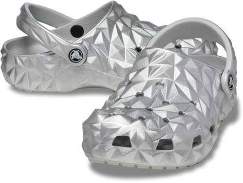 Crocs Classic Geometric Clog K Black Geometric Classic K Black Woman, silver, 7 Women/5 Men