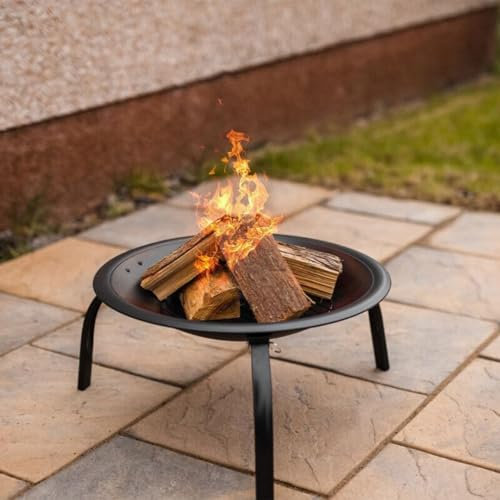Garden Mile Fire Pit Folding Portable heater for Outdoors,Ideal for Garden BBQ and Camping Stove Firepit, Outdoor Log Burner Garden Heaters & Fire Pits With Poker and Grate