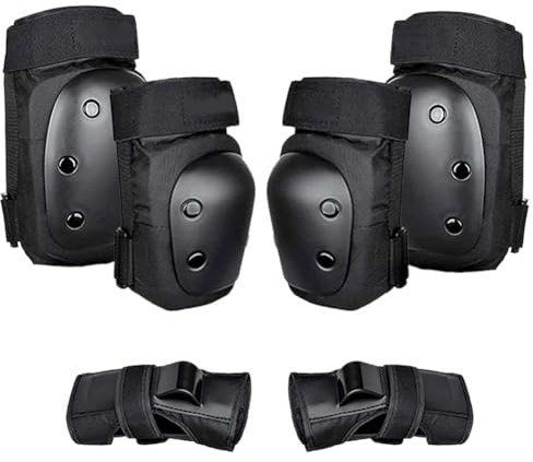 Giilayky 6Pcs Adult/Youth Knee Pads Elbow Pads Wrist Guards Protective Gear Set for Multi Sports Skateboarding Skating Cycling M