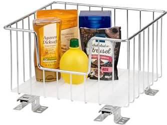 Bremermann Vassoio estraibile per armadi superiori, larghezza 30 cm, inserto estraibile, portaspezie telescopico, cassetto telescopico con ripiano, cromato