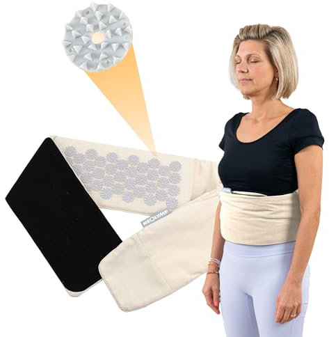 NEOLYMP Cintura per agopressione delicata sulla pelle, con imbottitura in fibra di cocco, per agopressione lavabile, con chiusura in velcro regolabile, accessorio per tappetino per agopressione