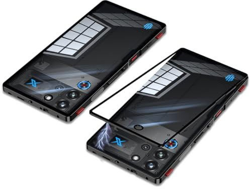 QUIETIP Case Compatible with Red Magic 10 Pro & 10S Pro with Screen Protector,Metal Frame + Clear Tempered Glass Back Cover,Black