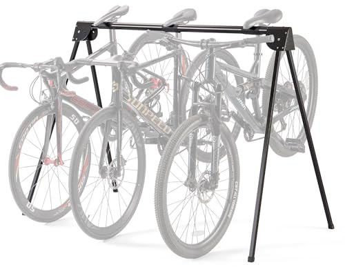 CXWXC 3 Bikes Stand Rack - Portable Bike Storage Parking Racks Indoor/Outdoor -Saddle Nose Bicycle Stand for Parking Mountain Road Hybrid Bike