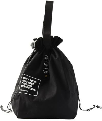 Hemlosk Bolsa Térmica Porta Alimentos PequeñA Bolsa Comida Trabajo, Nevera Portatil, Termica Porta Alimentos Pequeña, Merienda Infantil para Playa Picnic Camping Barbacoa(negro)