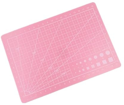 Double-Sided Self-Healing Cutting Mat with Grid Lines for Fabric, Quilting, Sewing, and Craft Projects(Pink-A5)