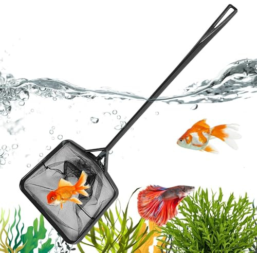 Jubilofex Rete per Acquario, Portatile, per Rimuovere i detriti 'Acquario, Multifunzionale, con Comoda Maniglia per Cortile, laghetto, Piscina, torrenti, vasche da Bagno, fontane