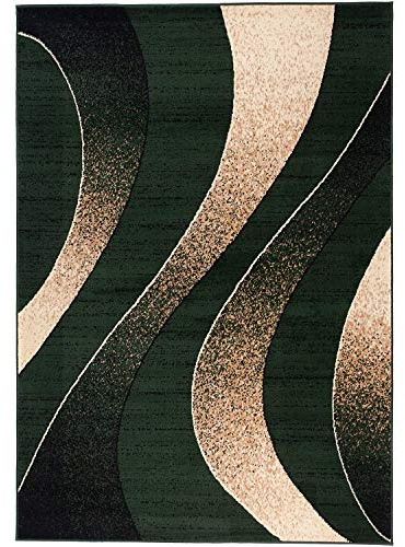 Carpeto Rugs Modern Designer Teppich - Kurzflor - Weich Teppich für Wohnzimmer, Schlafzimmer, Esszimmer - ÖKO-TEX Wohnzimmerteppich - Teppiche - grün - 80 x 150 cm