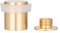 EVI Herrajes | Brass Door Stop | Ø20x25mm | Floor Mounted | Matte Finished Brass | White Silicone Protection | Includes Screw + Fastening Plug | Model I-180-BCB