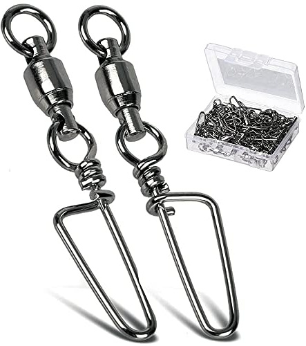 9Tong Girelle per la Pesca alla Carpa Cuscinetti a Sfera Girevoli con Coastlock Scatta Anelli Saldati Solidi in Acciaio Inossidabile Rotante ad Alta velocità per la Pesca in Mare Nero 25pcs 48lbs
