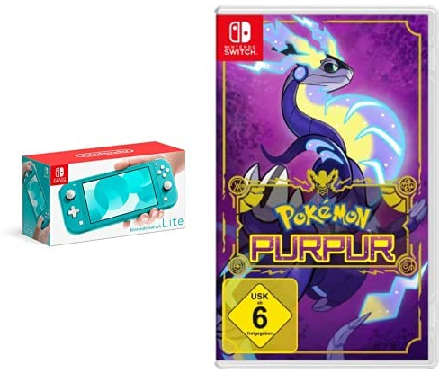 Nintendo Switch Lite Türkis-Blau + Pokémon Purpur Switch