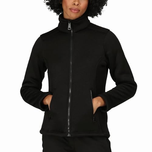 Regatta Razia II Strickfleecejacke mit Teddyfleece innen für Damen, Farbe:Schwarz, Größe:36