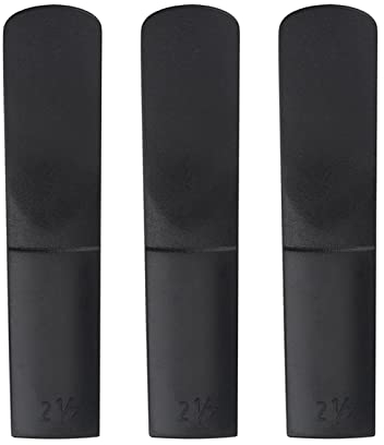 3pcs Kunststoff Saxophonblätter Altsaxophon Mundstück Blätter Teile 2,5 Saxophon Reparatur Blatt Zubehör Schwarz