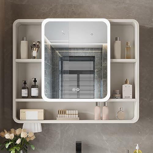 Medizinschrank mit Spiegel, moderner Badezimmerschrank mit Touch-Schalter und Antibeschlagschutz, wandmontierter Badezimmerwaschtisch, Wandschränke zur Badezimmeraufbewahrung, Aufbewahrungss