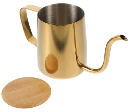 STOBAZA Cafetera de Acero Inoxidable con Fino y Tapa Sellada Hervidor de Café Mango Ergonómico para Vertido Preciso para Oficina y Hogar
