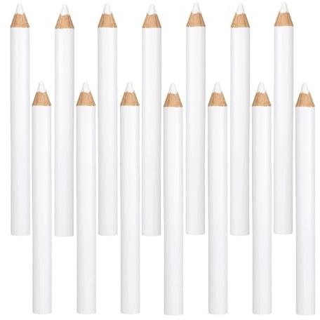 Goktvai 14pcs Fabric Pencils for Sewing, White Wooden Water Soluble Fabric Marker Tailors Chalk Pencil Washable Marking Pens Tools for Tailoring Accessories Quilting Woodworking DIY Craft Supplies