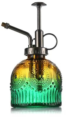 Frasco pulverizador de Vidrio para Plantas, 230 ml, pulverizador para Plantas de Estilo Antiguo con Bomba, regadera de Flores rústica para regar Las Plantas en el balcón (Verde)