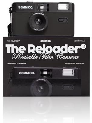 The Reloader 35 mm återanvändbar filmkamera med blixtar, kompatibel med alla 35 mm filmer, analog punkt och fotografering med manuell förskott och spånning, perfekt för resor, nybörjare och