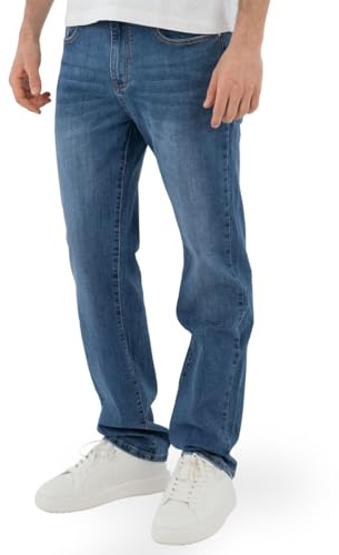 TONY BACKER - Jeans Uomo Regular Fit, Pantaloni Elasticizzati Comodi per Tempo Libero,Jeans da Lavoro Uomo, Stile Casual, Blu Jeans, Jeans Nero