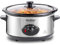 VonShef Slow Cooker 3.5L with Easy Clean Removable Oven to Table Dish, Glass Lid & 3 Heat Settings- High/Low Power Mode & Keep Warm Function- For Soups, Stews, Casseroles & Curries- Stainless Steel