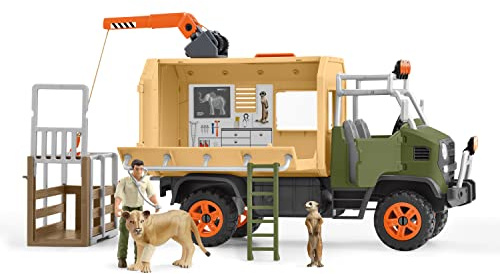 SCHLEICH 42475 Großer Truck Tierrettung, für Kinder ab 3 Jahren, Wild Life - Spielset
