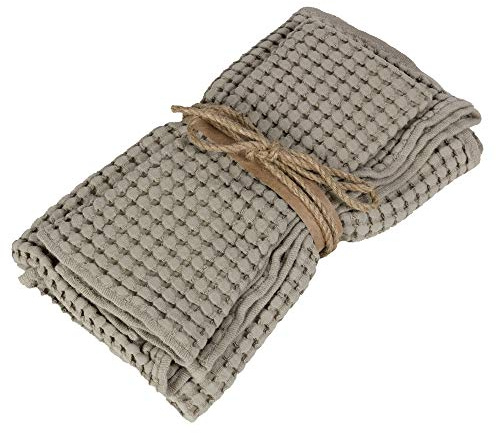 Fazzini Nectar - Paire de serviettes de bain visage et bidet 100% pur coton. Corde