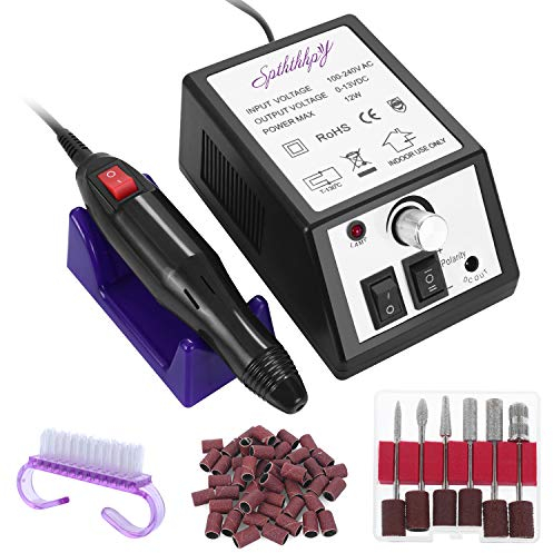SPTHTHHPY Elektrische Nagelfräser, Professionell Elektrisch Nagelfeile Fräser Maniküre Pediküre set für Acryl Gele Kallus 20000 u/Min Nagelstudio Persönliche DIY-Maniküre