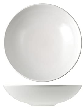 H&H Denver Set 6 Piatti Fondi, Stoneware, Bianco, 20cm