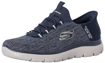 Skechers Homme Summits Key Pace Slip-In ENTRAINEUSE, Navy Mesh, 42.5 EU