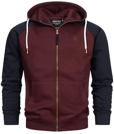 Indicode Herren INPulko Kapuzensweatjacke | Hoodie Kapuzenpullover Pulli für Männer Fudge, XL