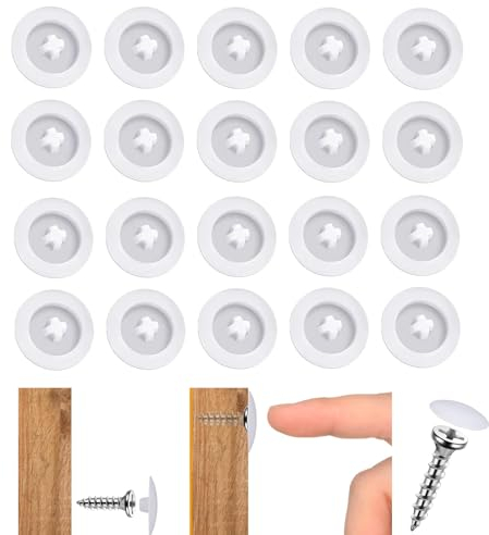 50 Stück Schraubenabdeckung, Kreuzschlitz Abdeckkappen kreuzschlitzschrauben, Durchmesser 12MM Kunststoff-Kreuzschlitzschraube Deckel, Schraube Dekorative Abdeckungen Weiße