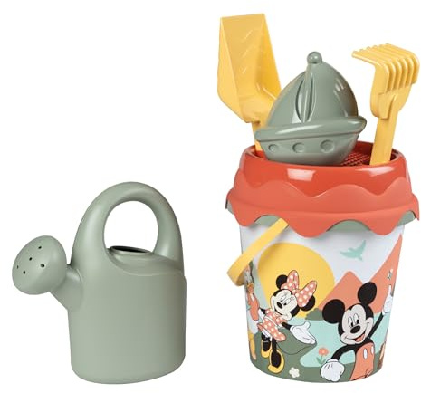 Smoby Life - Mickey Seau de Plage Garni - Arrosoir + Moule à Sable - Plastique Recyclé - Dès 18 Mois - 862174