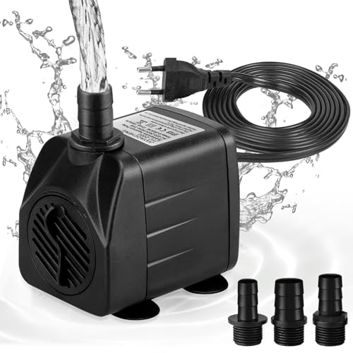 Aquarium Pumpe, 45W Brunnenpumpe Garten, 2500L/H Teichpumpe für Außen, Aquariumpump für Teich Brunnen Aquarium Garten, Submersible Pumpe Wasserpumpen
