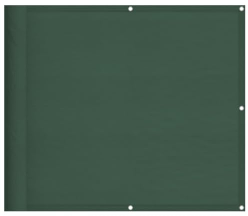 vidaXL Balkon Sichtschutz, Balkonbespannung mit Ösen Seil, Wasserfeste Balkonabdeckung, Balkonverkleidung für Balkon Terrasse, 90x700cm Dunkelgrün 100% Polyester-Oxford