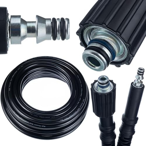 Manguera de alta presión de 10 m Click-M22 compatible con Parkside PHD 100/110/135 | 200 Bar | Refuerzo de nylon | Capa protectora de PVC