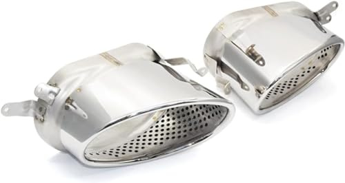 GwwEi6 Terminale Scarico Auto per Audi A4 A5 A6 A7 RS3 RS4 RS6 RS7,Tubo Terminale Scarico Posteriore in Acciaio Inossidabile Marmitta Tubi finali Auto,B/Silver.