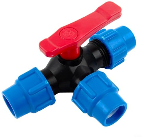 Valvola a sfera in plastica, accessori per tubo dell'acqua, accessori per giunti per tubi dell'acqua, per irrigazione da giardino e agricoltura (25 mm)