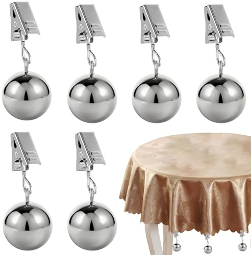 NINGYER 6 Pièces Poids pour Nappe de Table avec Clip Pendentif, Poids pourNappe Extérieure pour Fêtes, Voyages en Camping, Mariages, Pique-Niques dans Jardin