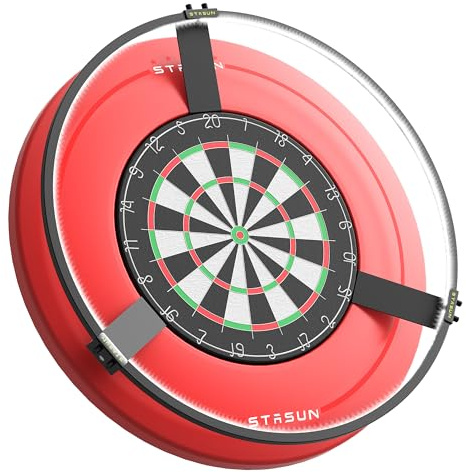 STASUN 360° dartbelysning, LED darttavla-ljus, avtagbar darttavla surround Lighting System, 24 W 6500 K magnetisk dart ljusring och tillbehör för hela brädan