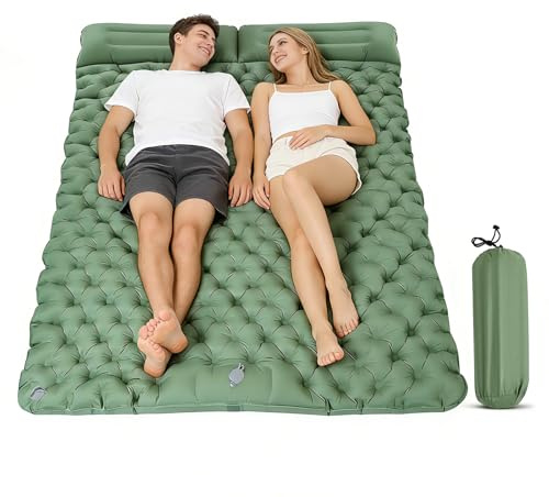 VeftBltrem Sleeping Pad Double Camping Air Bed Mat Self Inflating 190x120cm, Camping Mattress Portable Air Bed Waterproof Compact 30x18cm for Outdoor, Sleeping Mats for Camping & Travel