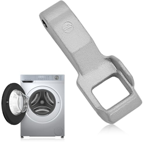 Universell dörrbrytarkrok med lås, kompatibel med LG frontlastare tvättmaskiner (inklusive MFG63099101, DFS03857), tillverkad av rostfritt stål i metallisk färg, 1 st